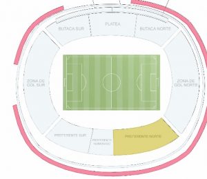 Estadio Universitario en Monterrey mapa de zonas